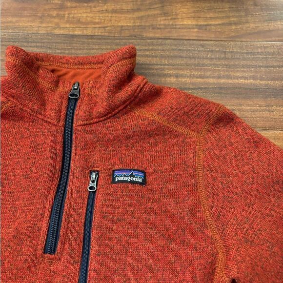 Patagonia Better Sweater 1/4 zip Dark Orange Sweatshirt - Picture 3 of 6
